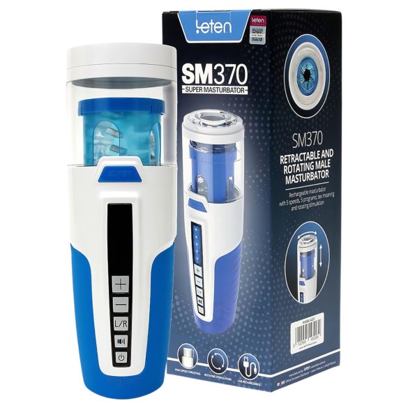 Leten SM370 - stenjajući, rotirajući masturbator (bijeli)