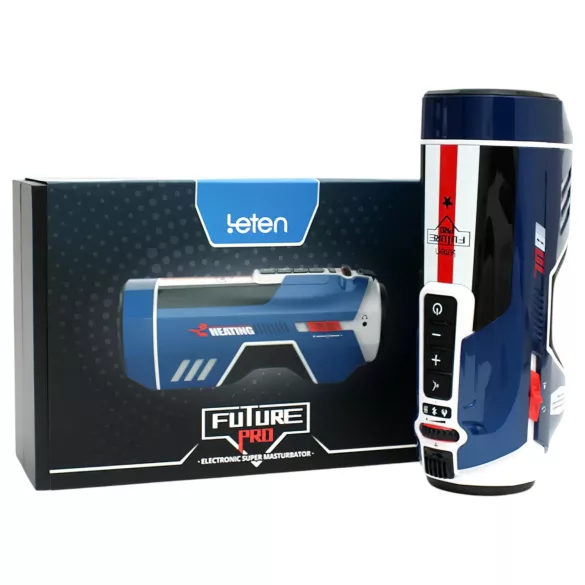 Leten SM Future Pro - masturbator s potiskom, stiskanjem, grijanje, plavi