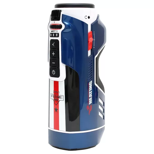 Leten SM Future Pro - masturbator s potiskom, stiskanjem, grijanje, plavi