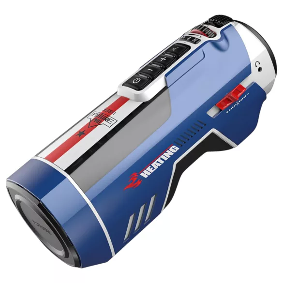 Leten SM Future Pro - masturbator s potiskom, stiskanjem, grijanje, plavi