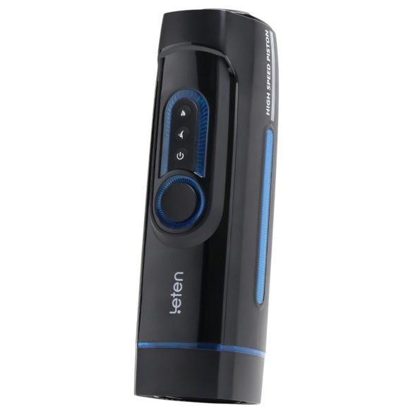 Leten SM320 - stenjući, pokretni, grijani masturbator (crni)