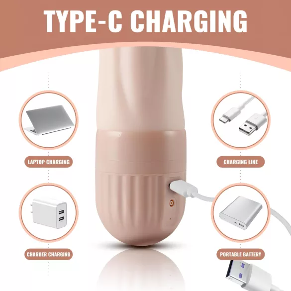 Lonely - masturbator na baterije s usisavanjem i vibracijom - prirodna boja