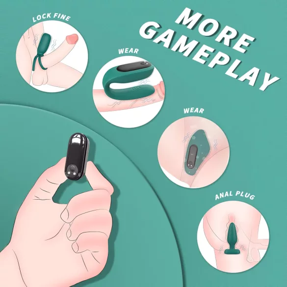 Sex HD - set vibratora na daljinsko upravljanje - 4 dijela - zeleni