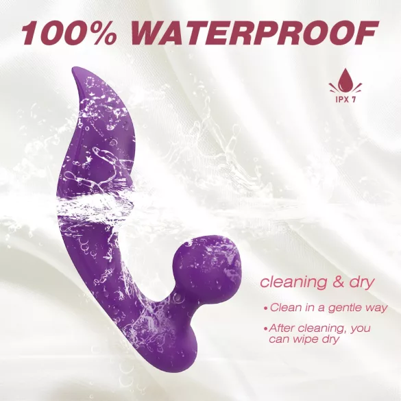 Sex HD Chomper - vodootporni vibrator za klitoris i anal - ljubičasta