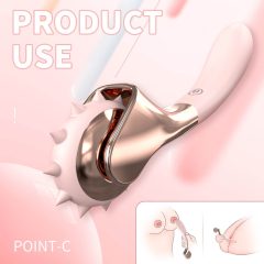   Sex HD - vodootporni vibrator na baterije i kotačić za stimulaciju (roza)