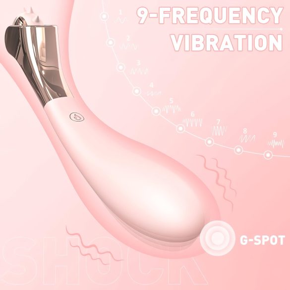 Sex HD - punjivi, vodootporni vibrator s kotačićem za stimulaciju (ružičasti)