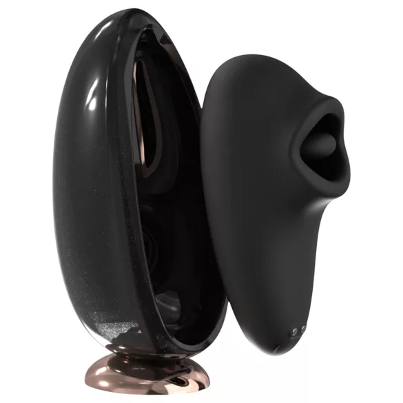 Sex HD Mirror - vibrator za lizanje s grijanjem - crni