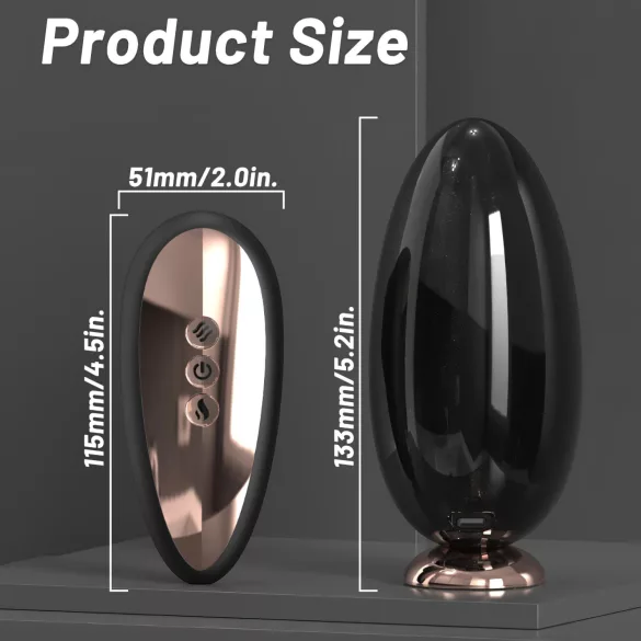 Sex HD Mirror - vibrator za lizanje s grijanjem - crni