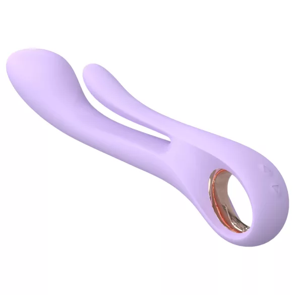 Sex HD Kaethe - vibrator s nastavkom za klitoris - silikon - ljubičasta