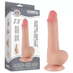   Lovetoy - dildó s vakumskim postoljem - realistični dvostruki sloj - 19,5 cm