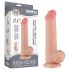 Lovetoy - dvoslojni dildo s testisima - prirodna boja - 20,8 cm