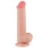Lovetoy - dvoslojni dildo s testisima - prirodna boja - 20,8 cm