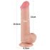 Lovetoy - dvoslojni dildo s testisima - prirodna boja - 20,8 cm