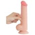Lovetoy - dvoslojni dildo s testisima - prirodna boja - 20,8 cm