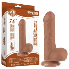   Lovetoy - dildo s testisima - dvostruki sloj - 18,3 cm - natur
