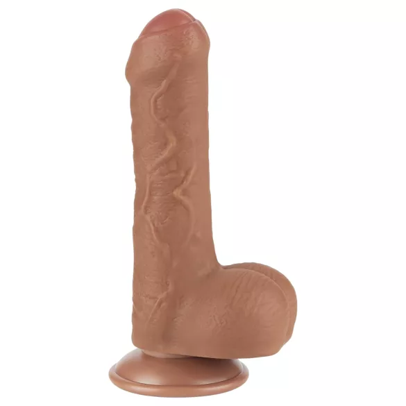 Lovetoy - dildo s testisima - dvostruki sloj - 18,3 cm - natur