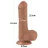 Lovetoy - dildo s testisima - dvostruki sloj - 18,3 cm - natur
