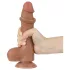 Lovetoy - realistični dildo s testisima - dvostruki sloj - 20,8cm - tamna boja