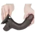 Lovetoy - dildó s vakuumskom bazom - dvostruki sloj - 19,5 cm - smeđa