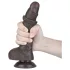 Lovetoy - dildó s vakuumskom bazom - dvostruki sloj - 19,5 cm - smeđa