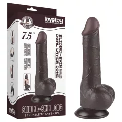   Lovetoy Sliding-Skin - realistični dildo s testisima - dvostruki sloj - 19,5 cm