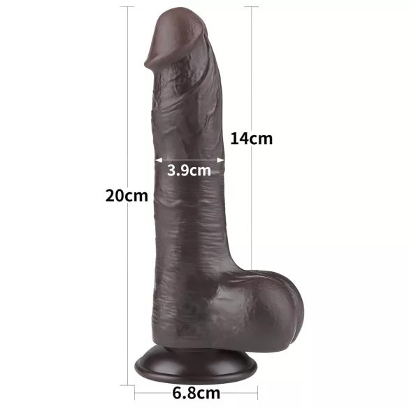 Lovetoy Sliding-Skin - realistični dildo s testisima - dvostruki sloj - 20 cm