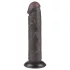 Lovetoy Sliding-Skin - dildo s vakuumskom bazom - dvostruki sloj - 20 cm - smeđa