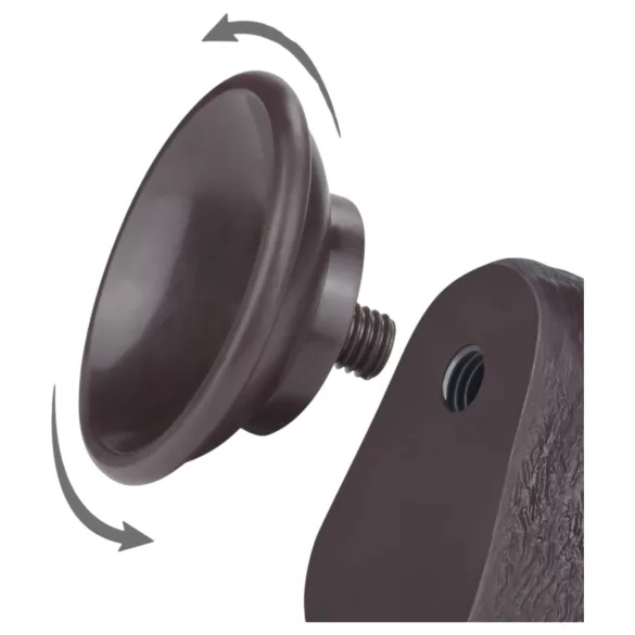 Lovetoy - dildó s vakuumskom čašicom - dvostruki sloj - 20,8 cm - smeđa