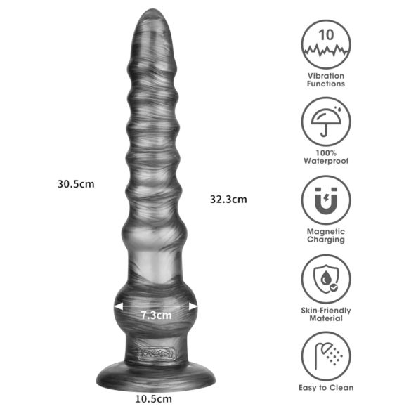 Lovetoy King Sized - ekstra veliki vibrator - 32 cm (siva)
