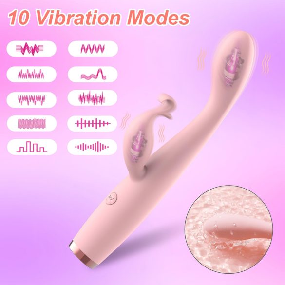 AlvUp - vibrator za G-točku s dodatkom za klitoris - silikon - rozi