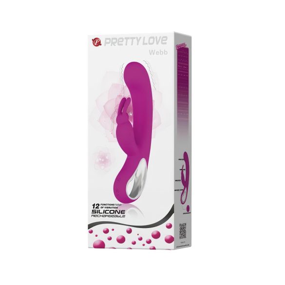 Pretty Love Webb - vibrator s dodatkom za klitoris - silikon - roza