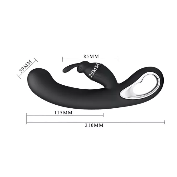 Pretty Love Webb - vibrator s klitoralnim nastavkom - vodootporan silikon crni