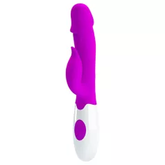   Pretty Love Peter - vibrator s dodatkom za klitoris - ljubičasti silikon