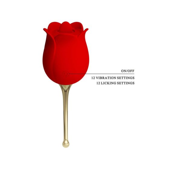 Pretty Love Rose Lover - punjivi vibrator za klitoris 2 u 1 (crveni)