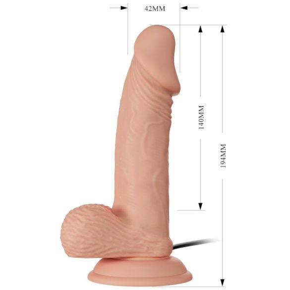 Baile Zebulon - realistični vibrator s testisima - 19 cm - natur