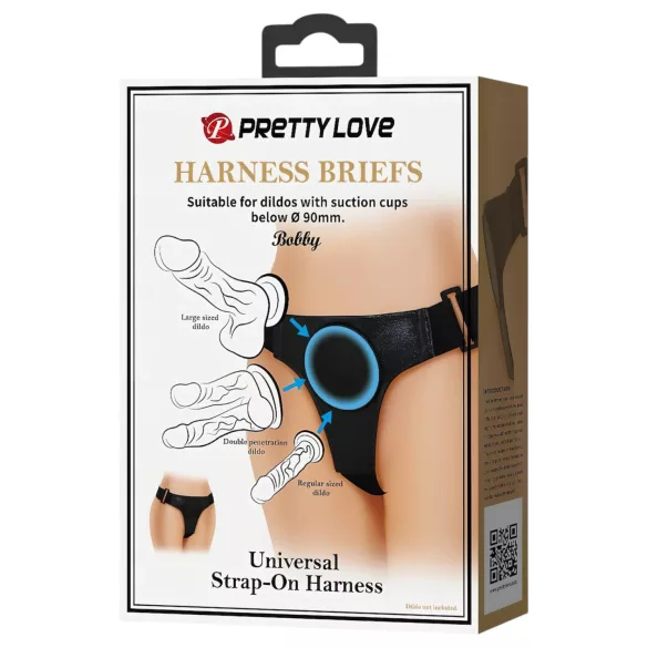 Pretty Love Bobby - univerzalne gaćice s pojasom za strap-on (crne)