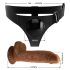 Pretty Love jahač — univerzalni pojas s dildo dodatkom, 17 cm (crna)