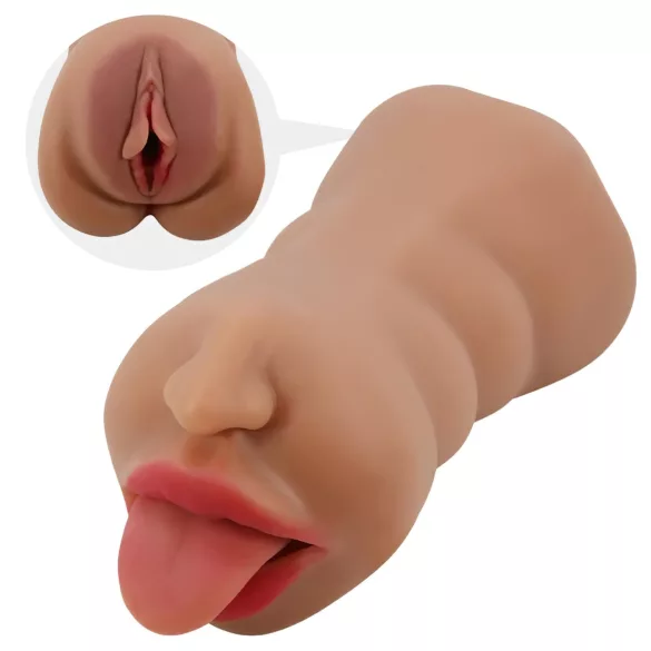 Crazy Bull - masturbator u obliku usta i vagine - prirodna boja