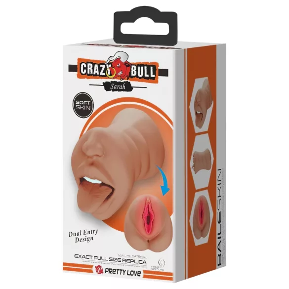 Crazy Bull - masturbator u obliku usta i vagine - prirodna boja