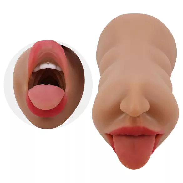 Crazy Bull - masturbator u obliku usta i vagine - prirodna boja