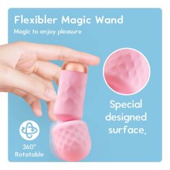  Vibeconnect - punjivi, vodootporni mini vibrator za masažu (ružičasti)