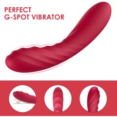   Vibeconnect Hilary - punjivi, silikonski vibrator G-točke (crveni)