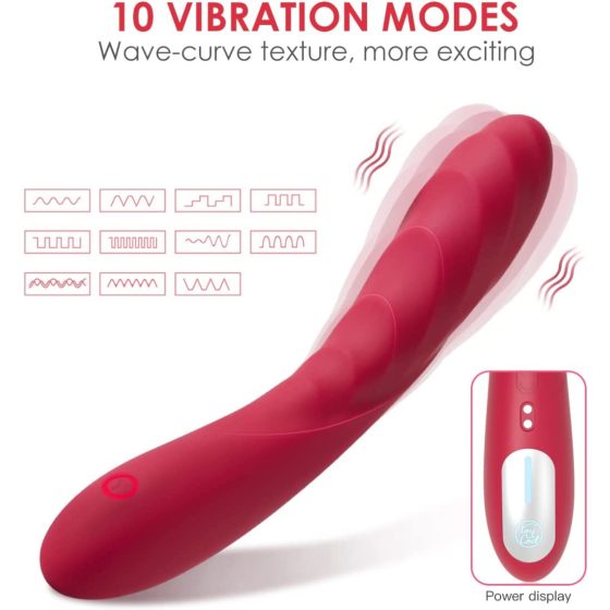 Vibeconnect Hilary - punjivi, silikonski vibrator G-točke (crveni)