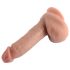 Dual Density - realistično dildo s testisima i vakuumskom podlogom - 18cm (natur)
