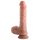 Dvostruka gustoća - realistični dildo s testisima i vakuumskom bazom - 20 cm (natur)