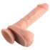 Dvostruka gustoća - realistični dildo s testisima i vakuumskom bazom - 20 cm (natur)