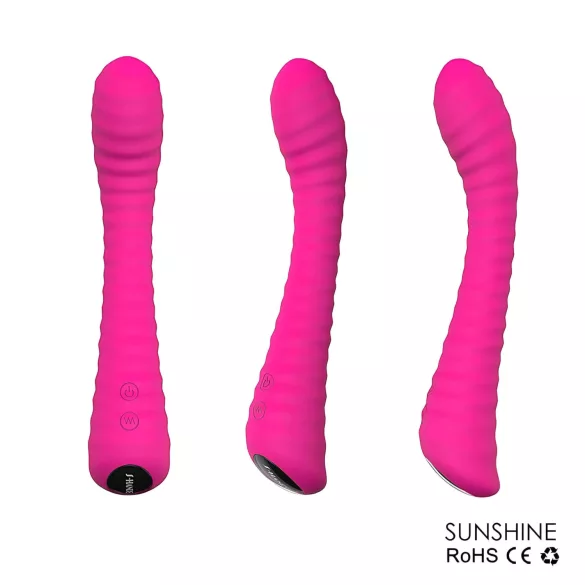 Sex HD Sunshine - vibrator za G-točku na punjenje - rebrasti - roza