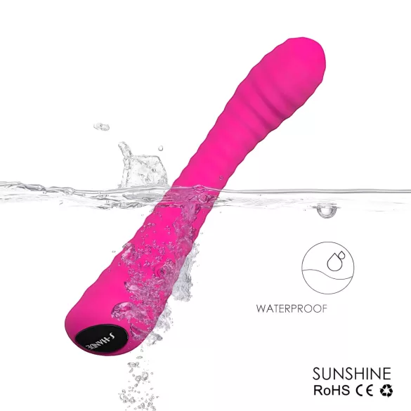 Sex HD Sunshine - vibrator za G-točku na punjenje - rebrasti - roza