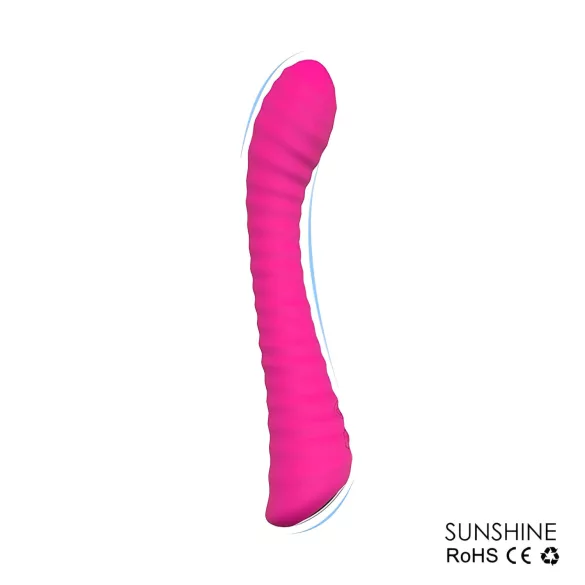 Sex HD Sunshine - vibrator za G-točku na punjenje - rebrasti - roza