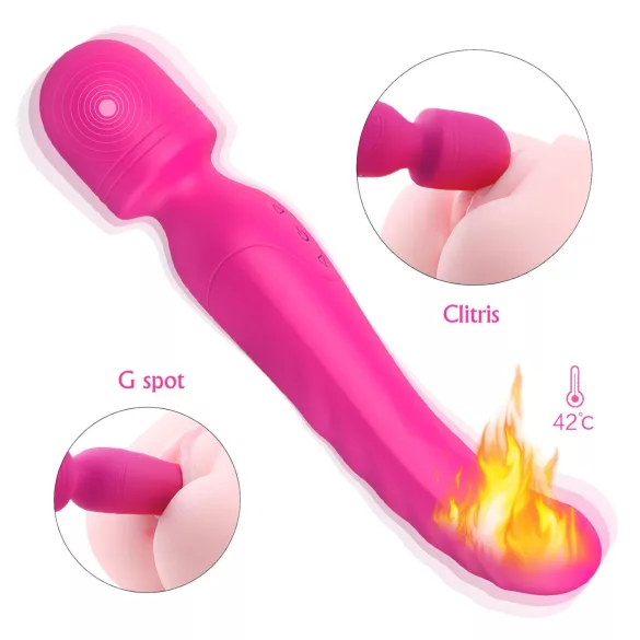 Sex HD Iris - vibrator s 2 motora, grijaća funkcija, masažer, silikon, roza